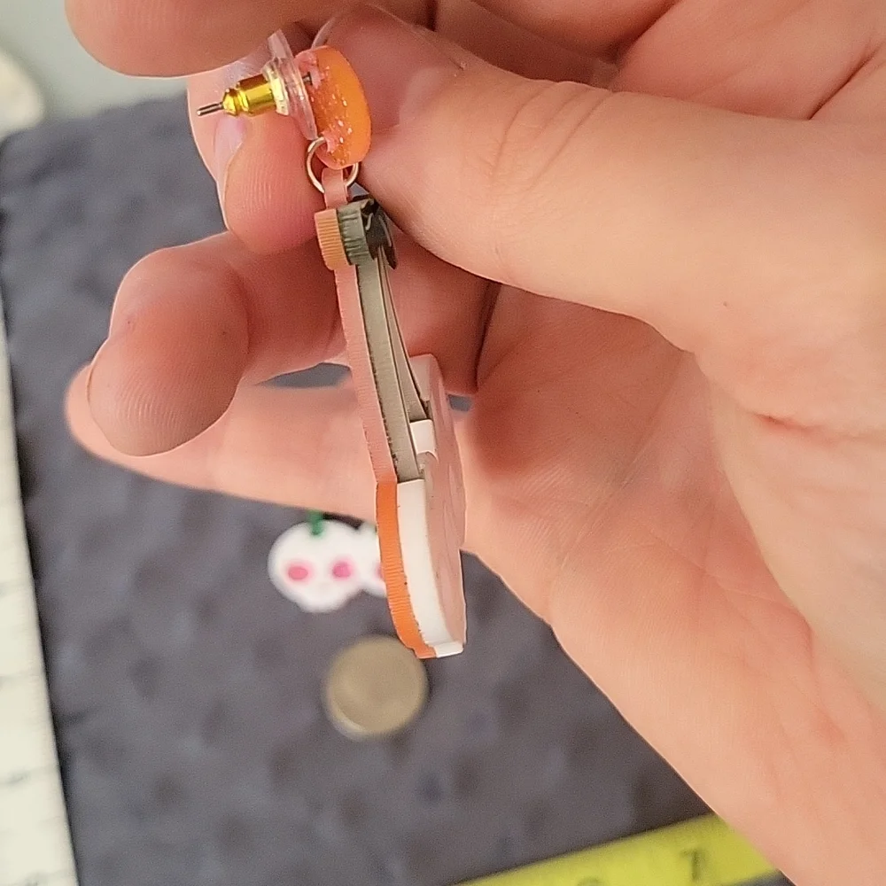 Sparkle Skull Cherry Earrings - Picture 6 of 7